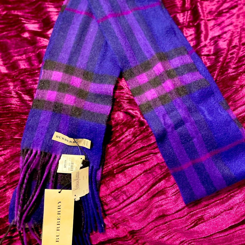 NWT Burberry Purple Plaid scarf